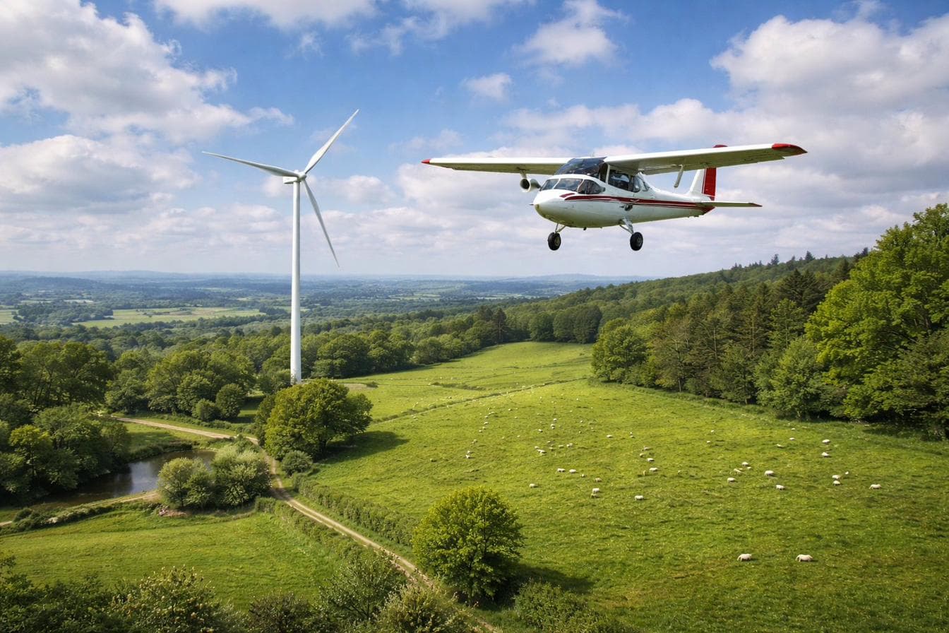 Avion et éolienne